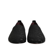 Mocassins Dolce & Gabbana en brocart noir Chaussures de ville à enfiler pour homme