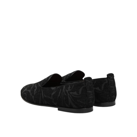 Mocassins Dolce & Gabbana en brocart noir Chaussures de ville à enfiler pour homme