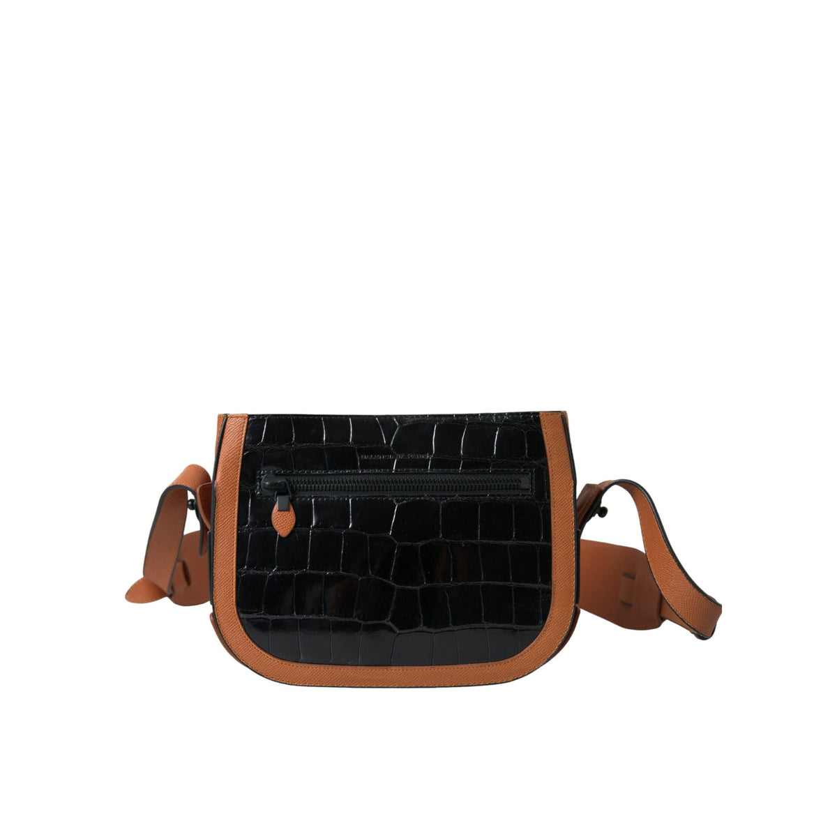 Balenciaga Black Brown Exotic Leather Camera Crossbody Bag
