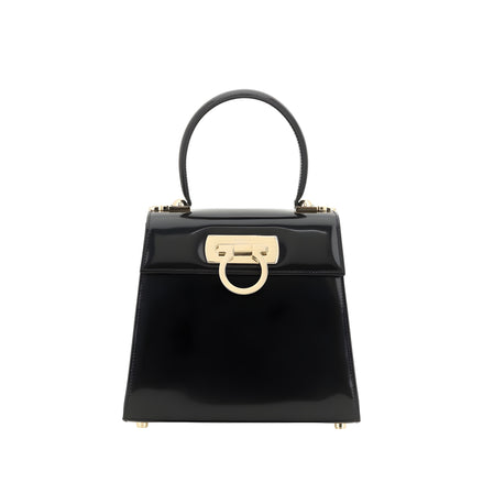 Sac à main Ferragamo en cuir de veau noir