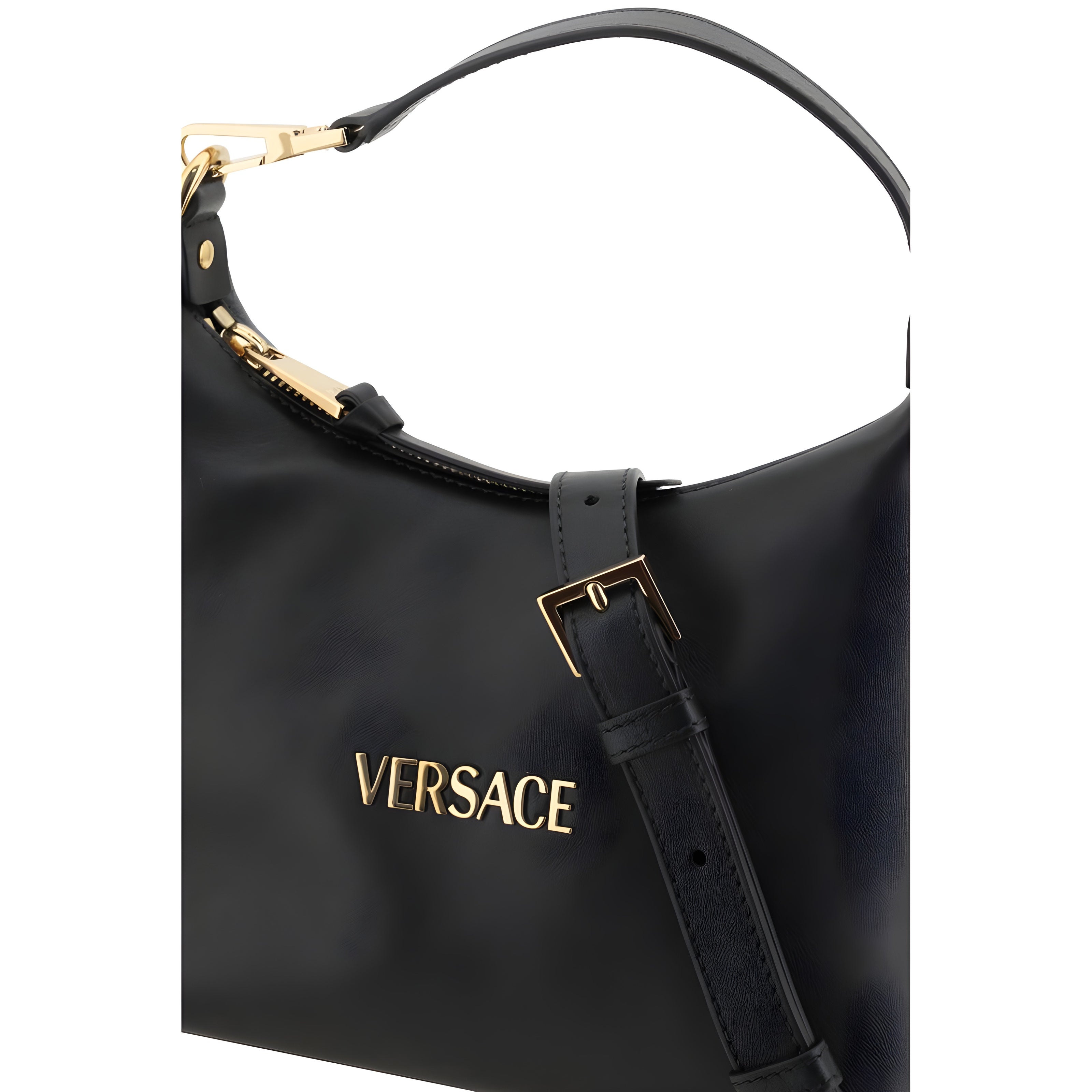 Sac à main Versace en cuir de veau noir Bos Taurus