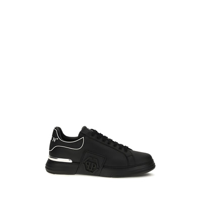 Baskets basses Philipp Plein en cuir de veau noir Bos Taurus