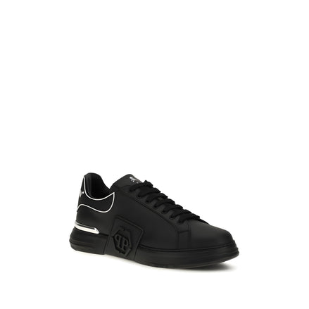 Baskets basses Philipp Plein en cuir de veau noir Bos Taurus