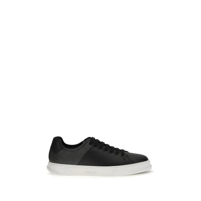 Baskets basses Ferragamo en cuir de veau noir Bos Taurus