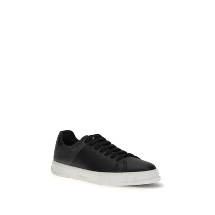 Baskets basses Ferragamo en cuir de veau noir Bos Taurus
