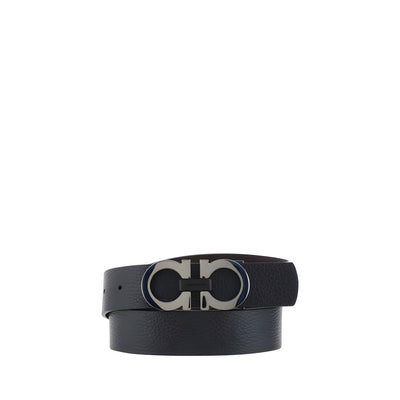 Ceinture Ferragamo en cuir de veau noir Bos Taurus, taille standard