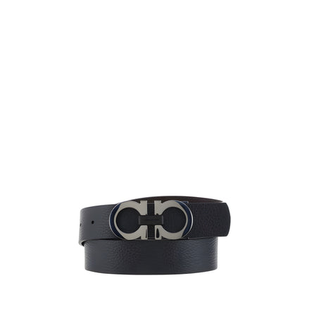 Ceinture Ferragamo en cuir de veau noir Bos Taurus, taille standard