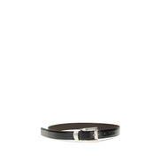 Ceinture Classique en Cuir de Veau Noir Versace