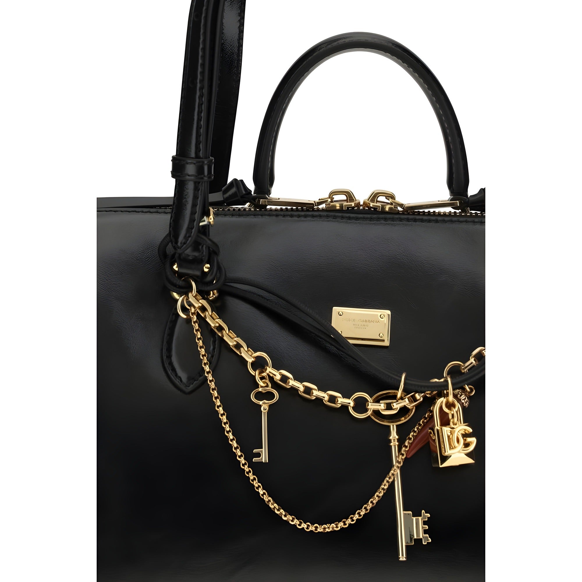 Sac à bandoulière Dolce & Gabbana en cuir de veau noir Bos Taurus