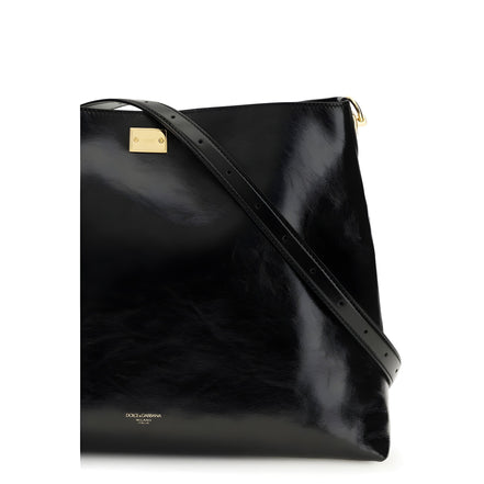 Sac à bandoulière Dolce & Gabbana en cuir de veau noir Bos Taurus
