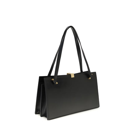 Sac bandoulière Versace en cuir de veau noir Bos Taurus