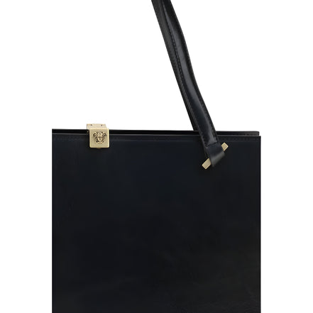 Sac bandoulière Versace en cuir de veau noir Bos Taurus