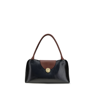 Sac bandoulière Versace en cuir de veau noir Bos Taurus