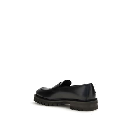 Mocassins à enfiler Ferragamo en cuir de veau noir Bos Taurus