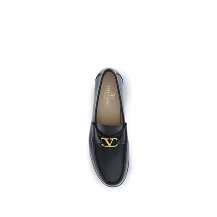 Mocassins à enfiler Valentino Garavani en cuir de veau noir
