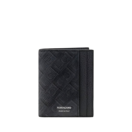 Portefeuille Ferragamo en cuir de veau noir Bos Taurus