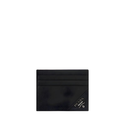 Portefeuille Prada en cuir de veau noir Bos Taurus