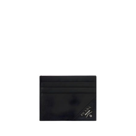Portefeuille Prada en cuir de veau noir Bos Taurus