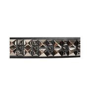 Dolce & Gabbana Black Studded Silver Buckle Belt