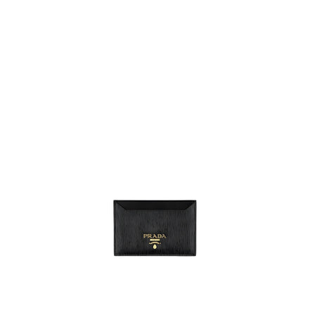 Portefeuille Prada en cuir de veau noir