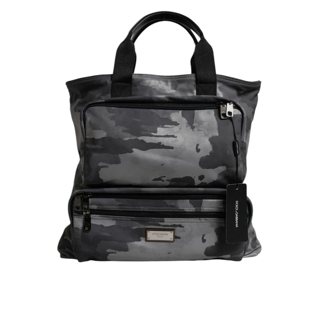 Dolce & Gabbana Black Camouflage Logo Shoulder Bag