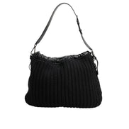 Sac à main Dolce & Gabbana en cachemire noir tricoté et cuir pour femme