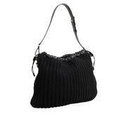 Sac à main Dolce & Gabbana en cachemire noir tricoté et cuir pour femme