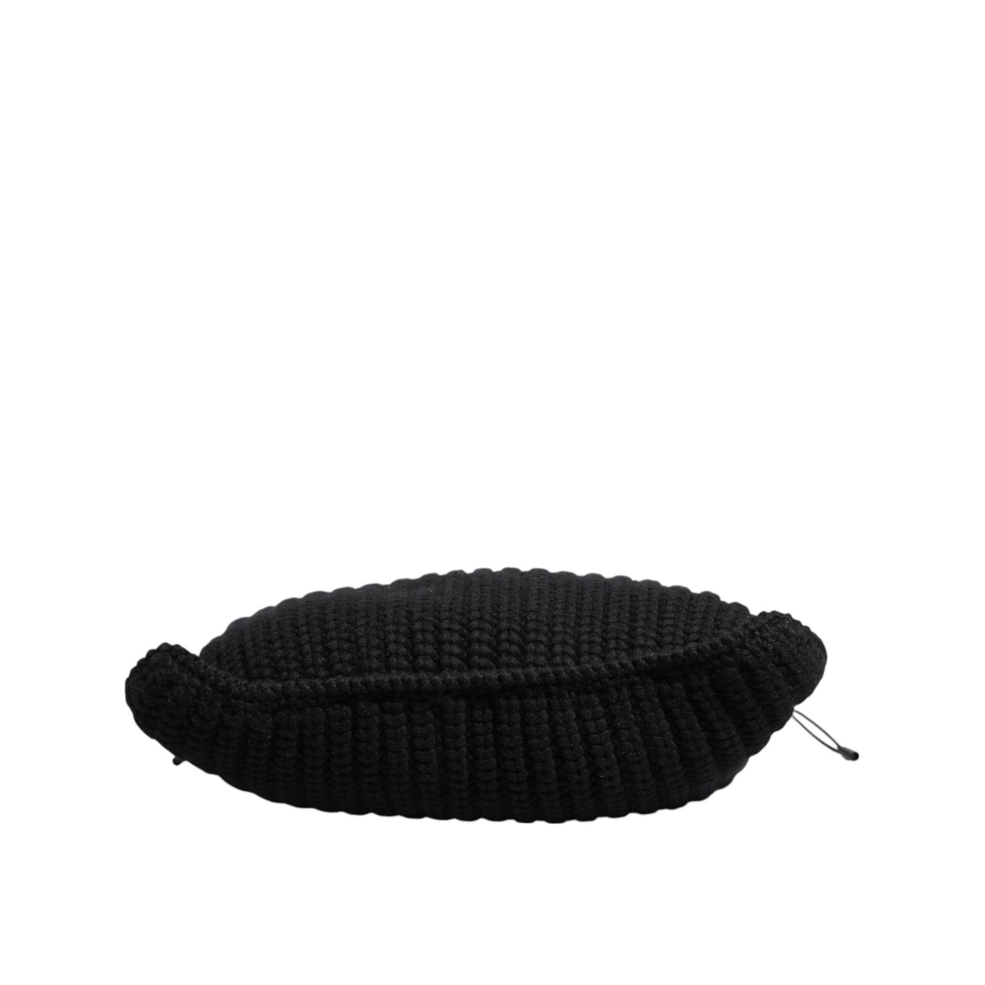 Sac à main Dolce & Gabbana en cachemire noir tricoté et cuir pour femme