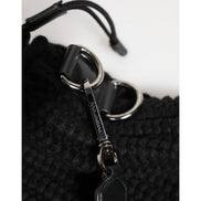 Sac à main Dolce & Gabbana en cachemire noir tricoté et cuir pour femme