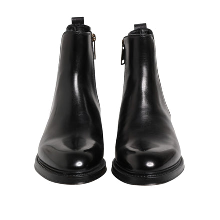 Bottes mi-mollet Chelsea Dolce & Gabbana en cuir noir