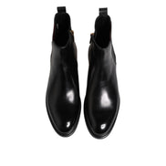 Dolce & Gabbana Black Chelsea Mid Calf Boots