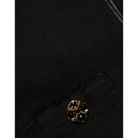 Veste courte Dolce & Gabbana en coton noir avec fermeture éclair intégrale