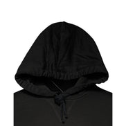 Pull en coton noir à capuche avec écusson DG Dolce & Gabbana