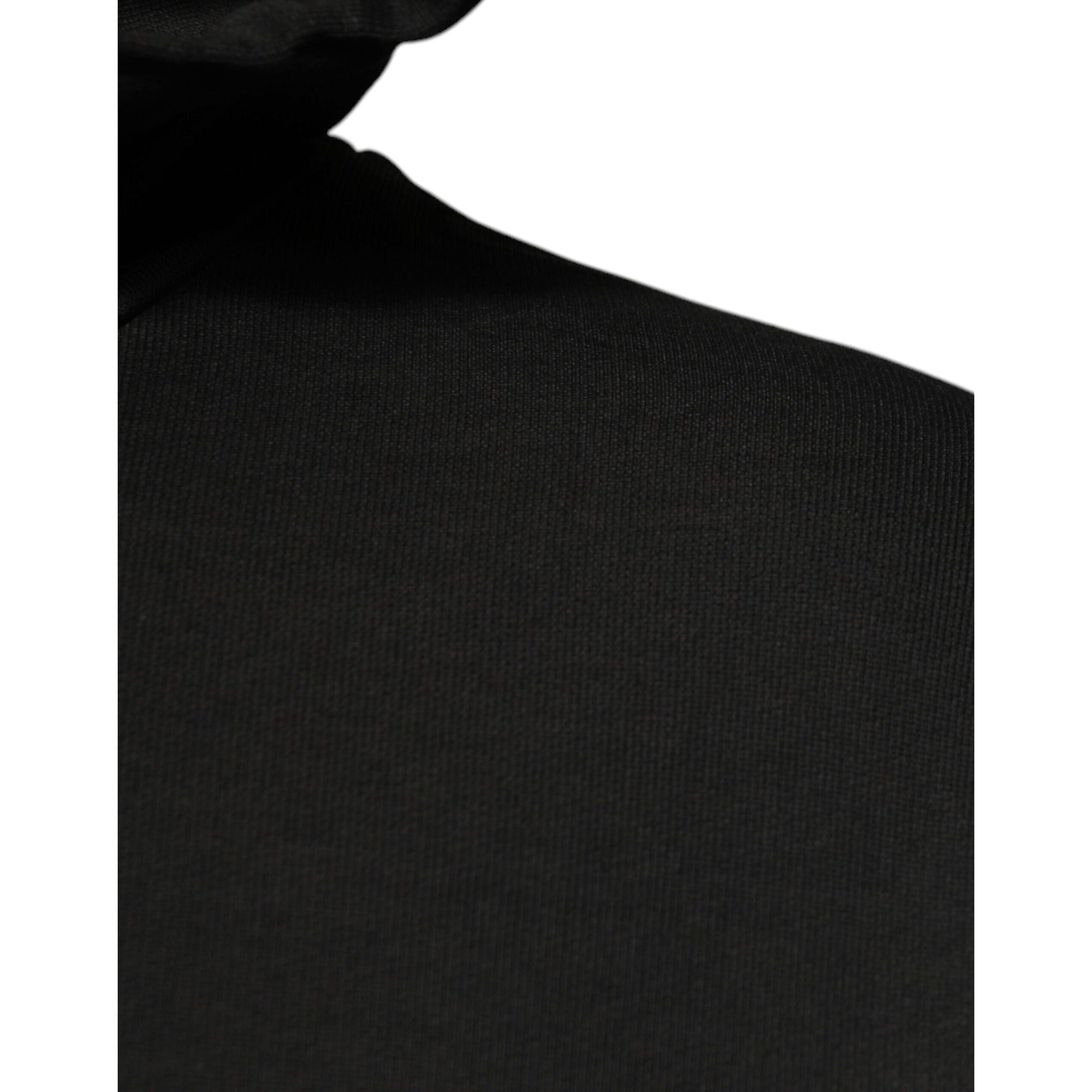 Pull en coton noir à capuche avec écusson DG Dolce & Gabbana