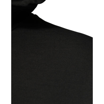 Pull en coton noir à capuche avec écusson DG Dolce & Gabbana
