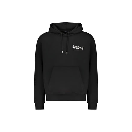 Sweat à capuche Balmain en coton noir