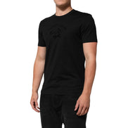 T-shirt Dolce & Gabbana en velours de coton noir imprimé logo pour homme