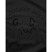 T-shirt Dolce & Gabbana en velours de coton noir imprimé logo pour homme