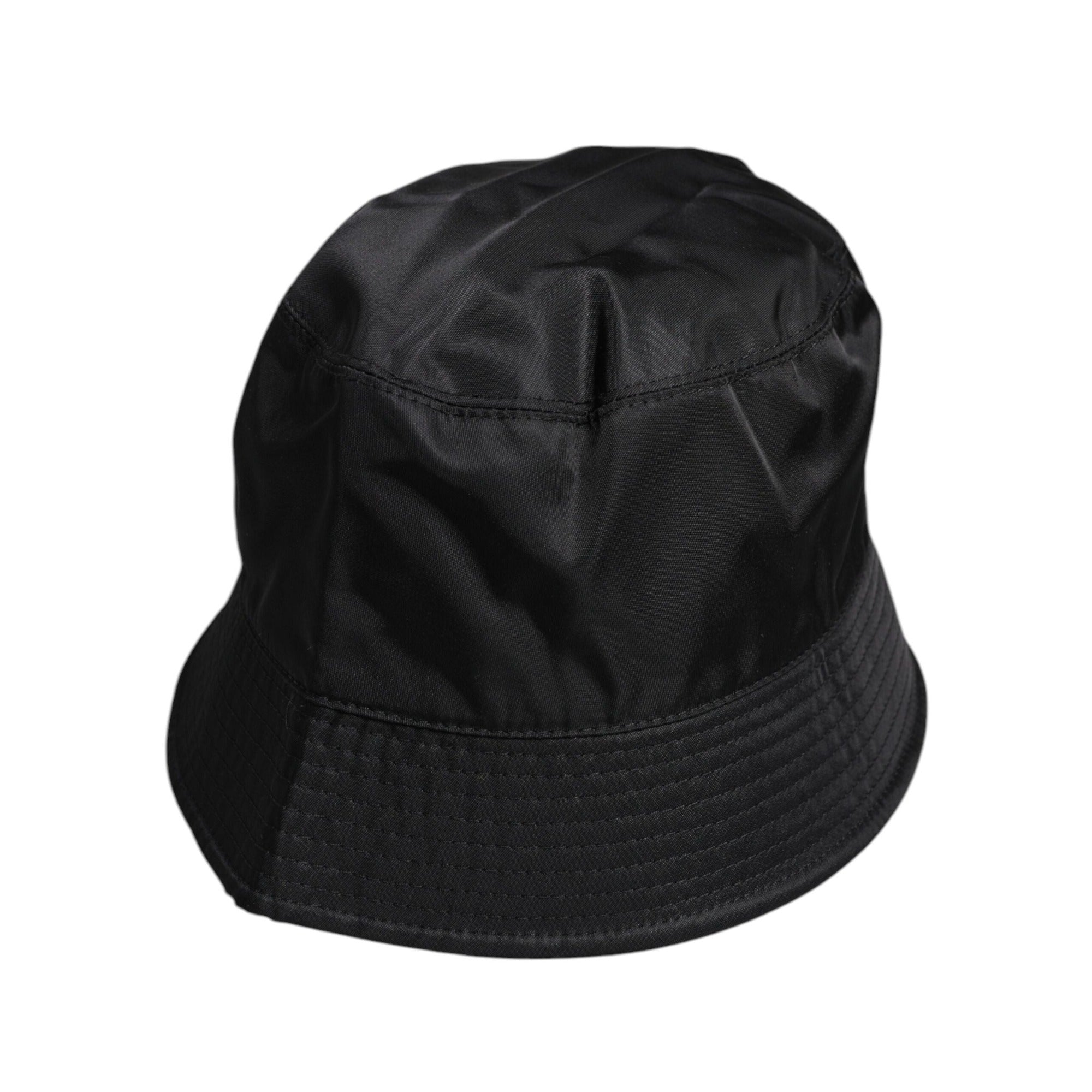 Dolce & Gabbana Black Cotton Wide Brim Bucket Hat