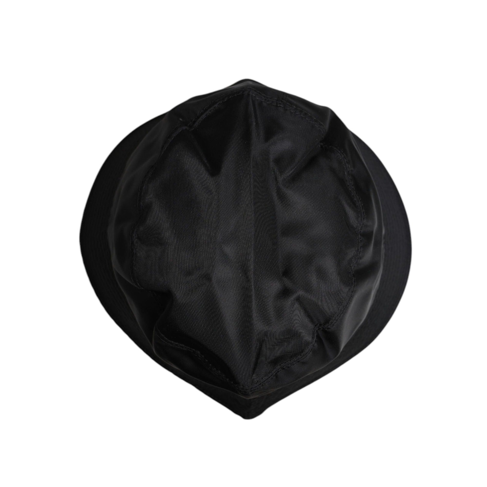 Dolce & Gabbana Black Cotton Wide Brim Bucket Hat