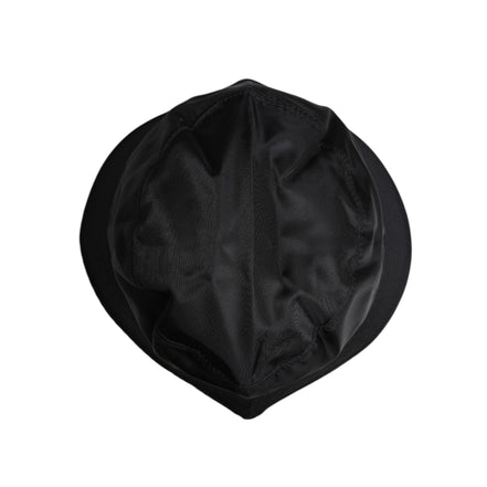 Dolce & Gabbana Black Cotton Wide Brim Bucket Hat