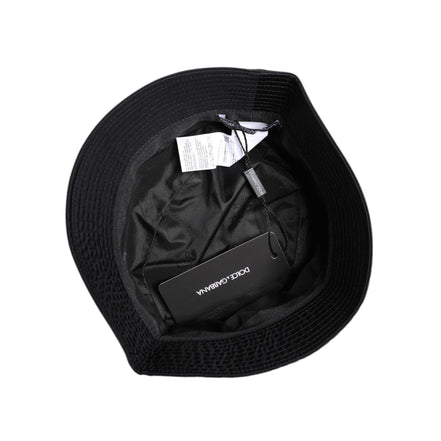 Dolce & Gabbana Black Cotton Wide Brim Bucket Hat