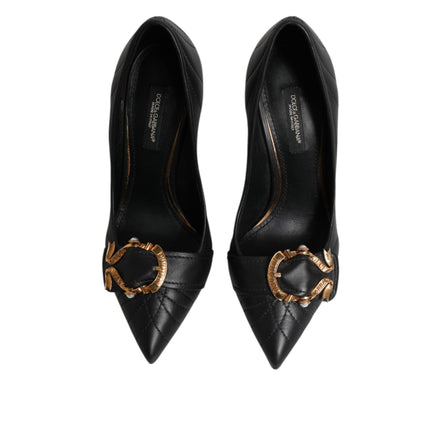 Escarpins en cuir noirs Dolce & Gabbana Devotion