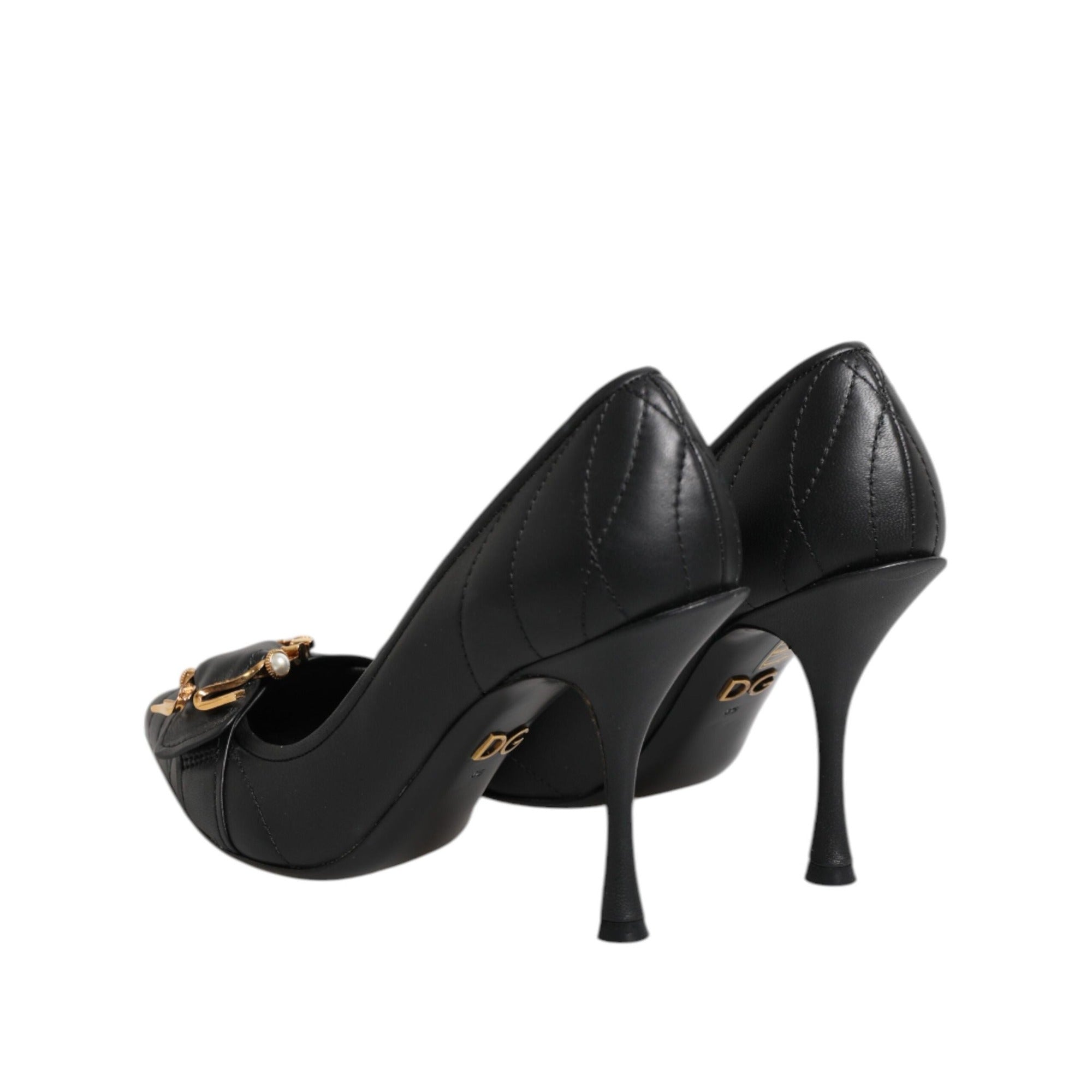 Escarpins en cuir noirs Dolce & Gabbana Devotion
