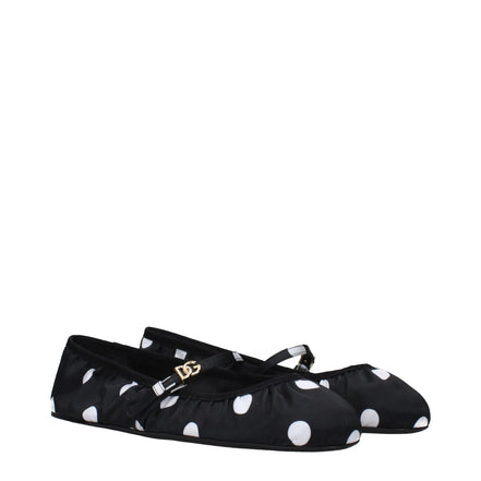 Ballerines en tissu noir Dolce & Gabbana