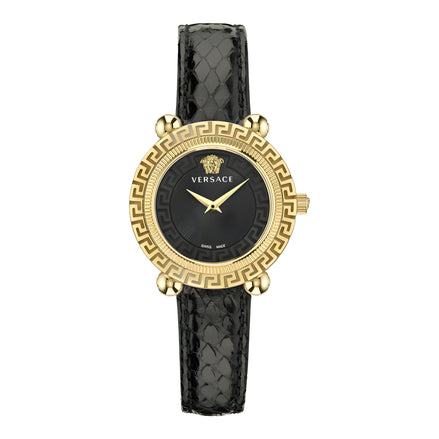Montre habillée en fourrure noire Versace