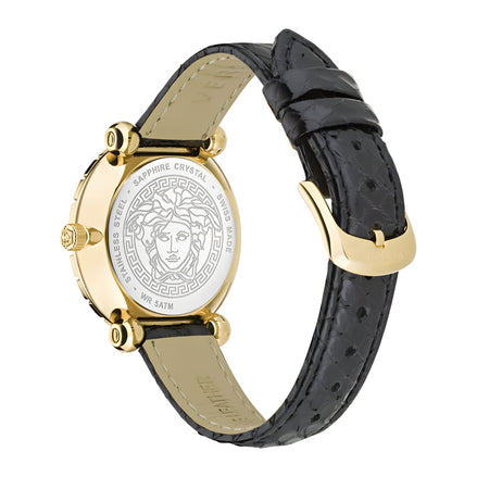 Montre habillée en fourrure noire Versace