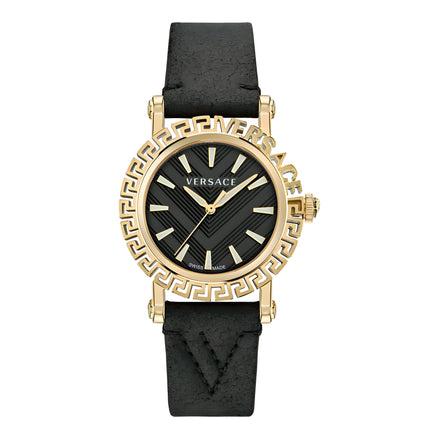 Montre habillée en fourrure noire Versace