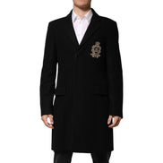 Veste blazer Dolce & Gabbana noire à un bouton avec écusson héraldique