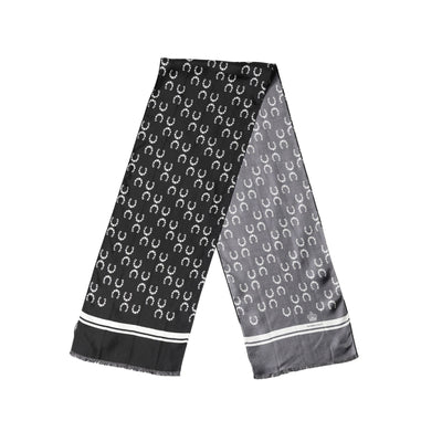 Foulard de cou en soie noir fer à cheval Dolce & Gabbana 136cm x 23cm Écharpe homme